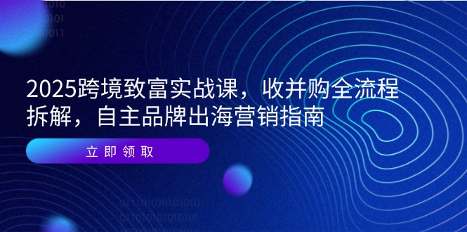 2025跨境致富实战课，收并购全流程拆解，自主品牌出海营销指南-卓别林资源社