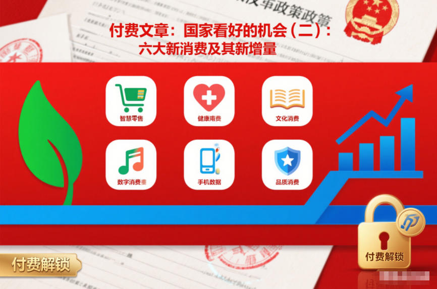 付费文章：国家看好的机会(二)：六大新消费及其新增量-卓别林资源社