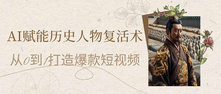 AI赋能历史人物复活术：从0到1打造爆款短视频-卓别林资源社