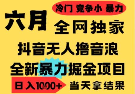 25年6月高爆抖音无人直播最新撸音浪掘金项目，小白可做，无脑日入1k+，门槛低可批量矩阵【揭秘】-卓别林资源社