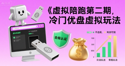 虚拟陪跑第二期，冷门优盘虚拟玩法，不违规，利润可观-卓别林资源社