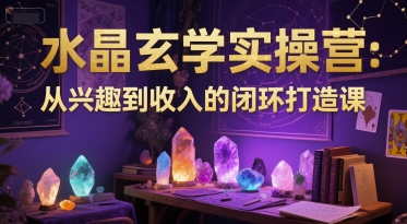 水晶玄学实操营：从兴趣到收入的闭环打造课-卓别林资源社