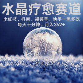 水晶疗愈赛道 小红书 蝴蝶号 抖音 快手都可做  每日轻松十分钟 月入米3W+  抓紧冲-卓别林资源社