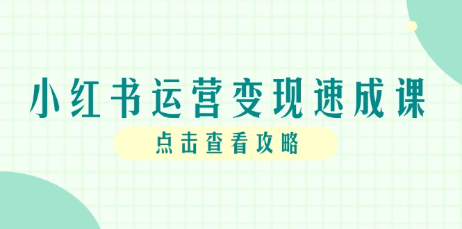 小红书运营变现速成课，账号搭建到暴力起号，个人IP全流程指南-卓别林资源社