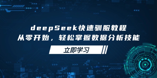 deepSeek快速驯服教程，从零开始，轻松掌握数据分析技能-卓别林资源社