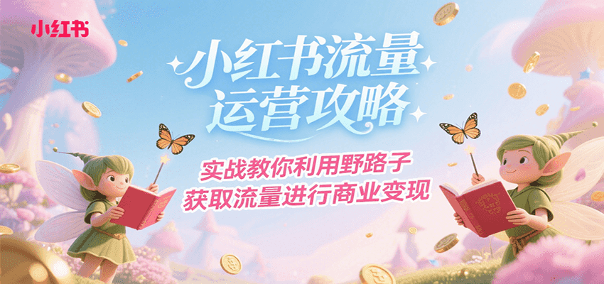小红书流量运营攻略，实战教你利用野路子获取流量进行商业变现-卓别林资源社
