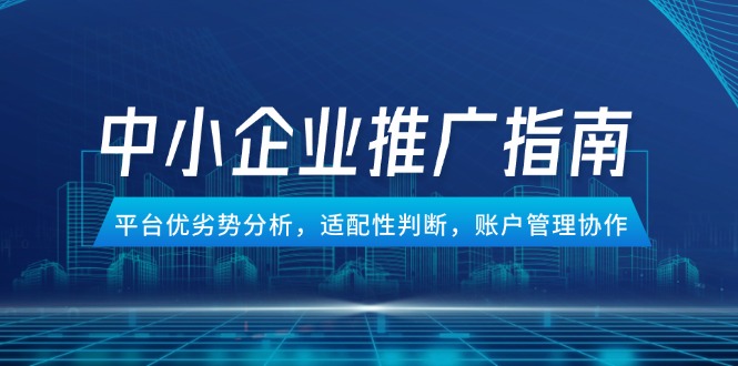 中小企业竞价推广指南，平台优劣势分析，适配性判断，账户管理协作-卓别林资源社