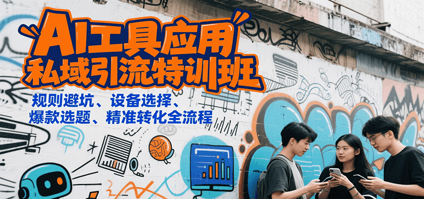 AI工具应用私域引流特训班，规则避坑、设备选择、爆款选题、精准转化全流程-卓别林资源社