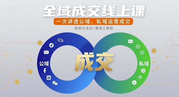 全域成交线上课，一次讲透公域、私域运营成交-卓别林资源社