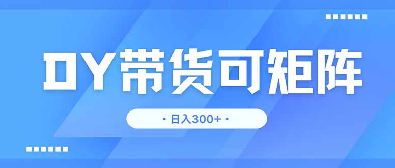 DY带货，日入300＋矩阵无上限-卓别林资源社