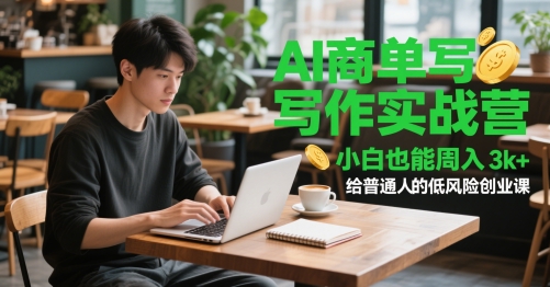 AI商单写作实战营，小白也能周入3k+，给普通人的低风险创业课-卓别林资源社