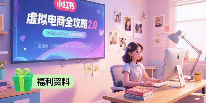 虚拟电商全攻略2.0，开店选品实操流程，账号定位、货源发布、笔记发布技巧-卓别林资源社