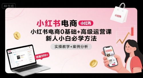 小红书电商0基础+高级运营课，新人小白必学方法，实操教学+案例分析-卓别林资源社