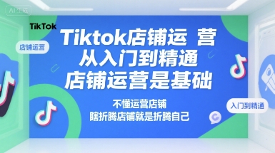 Tiktok店铺运营从入门到精通，店铺运营是基础，不懂运营店铺，瞎折腾店铺就是折腾自己-卓别林资源社