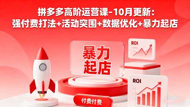 拼多多高阶运营课-10月更新:强付费打法+活动突围+数据优化+暴力起店-卓别林资源社