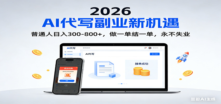 2026 副业首选！AI 代写日入 300-800，普通人0门槛，做一单结一单！-卓别林资源社