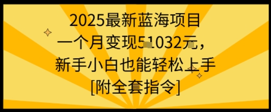 2025最新蓝海项目一个月变现1w+新手小白也能轻松上手【附全套指令】-卓别林资源社