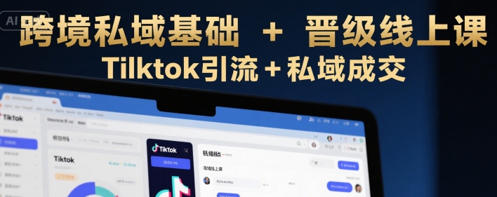 跨境私域基础+晋级线上课，Tilktok引流+私域成交-卓别林资源社