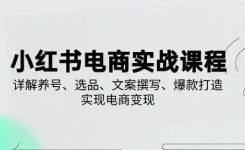 小红书从0-1实操课(2023-2025)，详解养号、选品、文案撰写、爆款打造实现电商变现-卓别林资源社