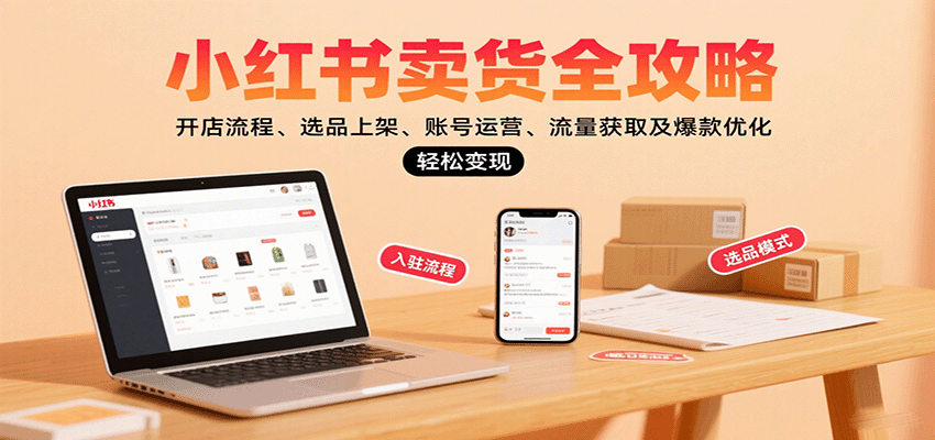 小红书卖货全攻略：开店流程、选品上架、账号运营、流量获取及爆款优化，轻松变现-卓别林资源社