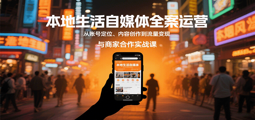 本地生活自媒体全案运营，从账号定位、内容创作到流量变现与商家合作实战课-卓别林资源社