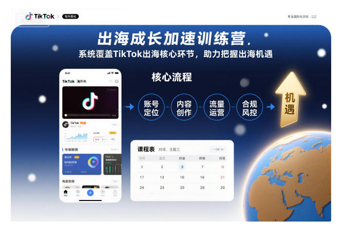 出海成长加速训练营，系统覆盖TikTok出海核心环节，助力把握出海机遇(更新)-卓别林资源社