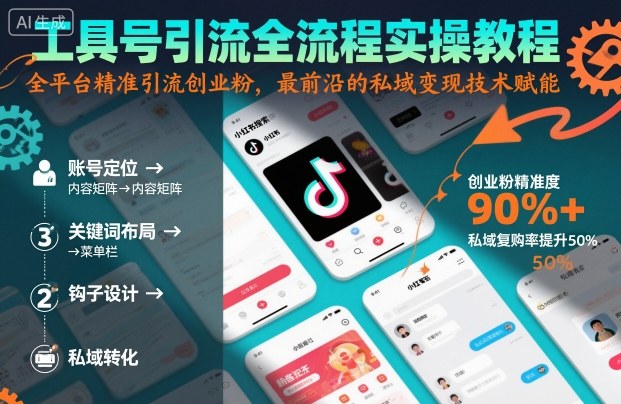 工具号引流全流程保姆级实操教程，全平台精准引流创业粉，最前沿的私域变现技术赋能-卓别林资源社