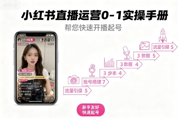 小红书直播运营0-1实操手册，帮您快速开播起号-卓别林资源社