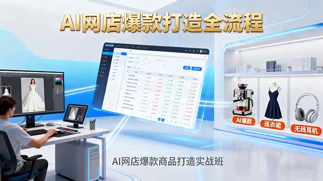 AI网店爆款商品打造实战班：AI技术实现商品图智能处理，快速搭建AI网店-卓别林资源社