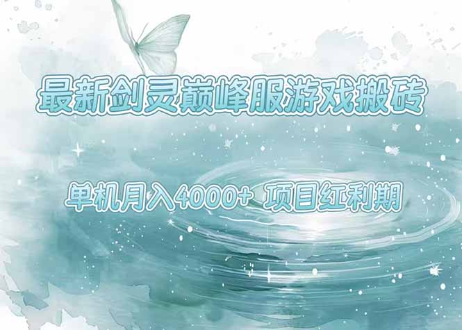 最新剑灵巅峰服游戏搬砖，项目红利期，单机稳定4000+操作简单好上手-卓别林资源社