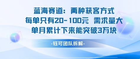 蓝海赛道：需求量大 单月累计下来能突破3W-卓别林资源社