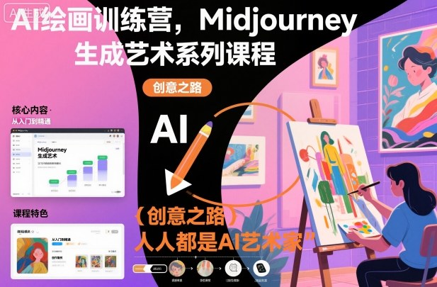 AI绘画训练营，Midjourney生成艺术系列课程，人人都是AI艺术家-卓别林资源社