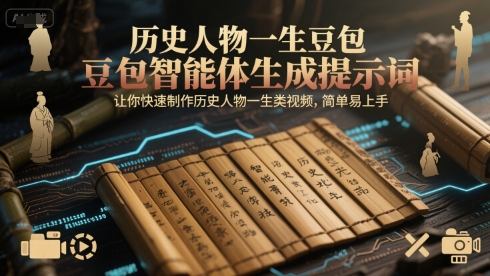 历史人物一生豆包智能体生成提示词，让你快速制作历史人物一生类视频，简单易上手-卓别林资源社
