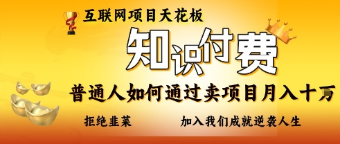 互联网项目天花板，知付付费项目，普通人如何通过卖项目月入十个，拒绝韭菜【揭秘】-卓别林资源社