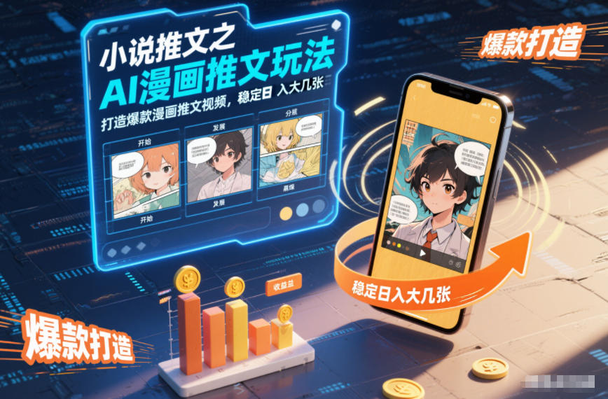 小说推文之AI漫画推文玩法，打造爆款漫画推文视频，稳定日入大几张-卓别林资源社