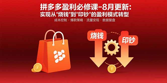 拼多多盈利必修课-8月更新：突破运营瓶颈 实现从烧钱到印钞的盈利模式转型-卓别林资源社