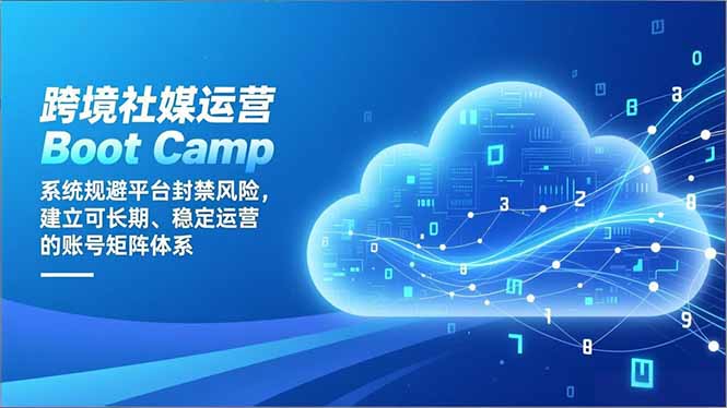 跨境社媒运营Boot Camp：系统规避平台封禁风险，建立可长期、稳定运营的账号矩阵体系-卓别林资源社