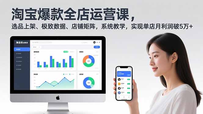 淘宝爆款全店运营课2.0，选品上架、极致数据、店铺矩阵，系统教学，实现单店月利润破5万+-卓别林资源社