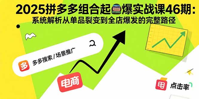 2025拼多多组合起爆实战课46期：系统解析从单品裂变到全店爆发的完整路径-卓别林资源社