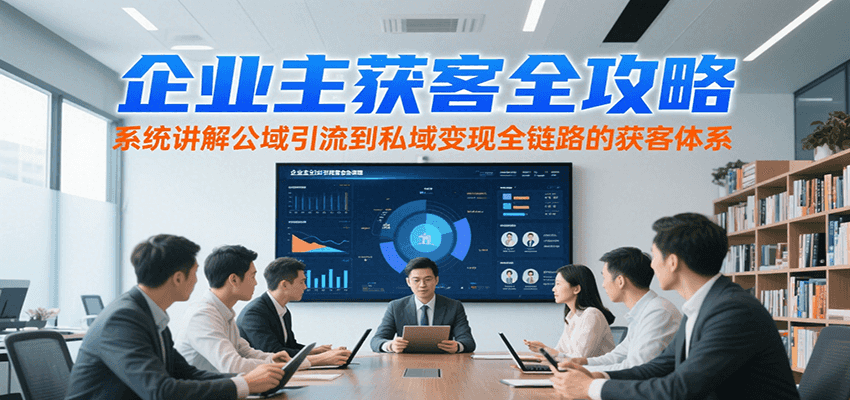 企业主获客全攻略，系统讲解公域引流到私域变现全链路的获客体系-卓别林资源社