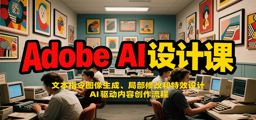 Adobe AI设计课：文本指令图像生成、局部修改和特效设计，AI驱动内容创作流程-卓别林资源社