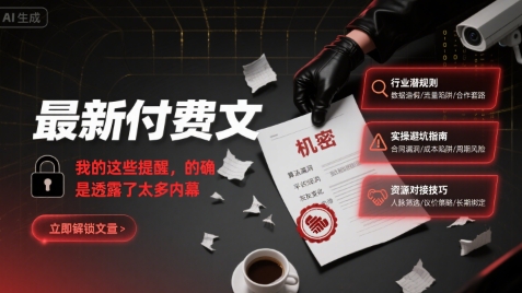 最新付费文：我的这些提醒，的确是透露了太多内幕-卓别林资源社
