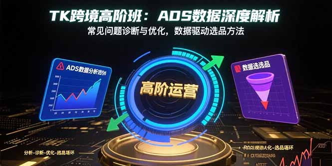 TK跨境高阶班：ADS数据深度解析，常见问题诊断与优化，数据驱动选品方法-卓别林资源社