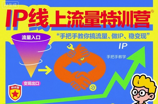 IP线上流量特训营，手把手教你搞流量、做IP、稳变现-卓别林资源社