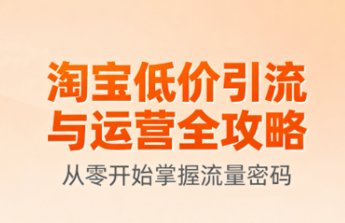 淘宝低价引流与运营全攻略(更新9月)-卓别林资源社