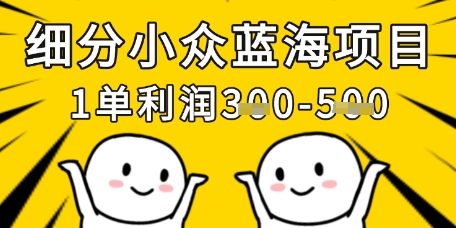 细分小众蓝海项目，一单利润3张，每月收入稳定过1w+-卓别林资源社