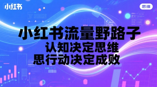 小红书流量野路子，认知决定思维，思维决定行动，行动决定成败-卓别林资源社