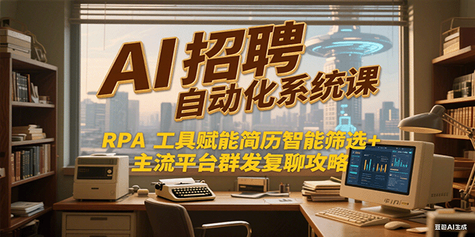 AI招聘自动化系统课，RPA工具赋能简历智能筛选+主流平台群发复聊全攻略-卓别林资源社