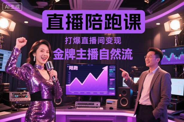 直播陪跑课,金牌主播自然流打爆直播间,复制高变现玩法-卓别林资源社