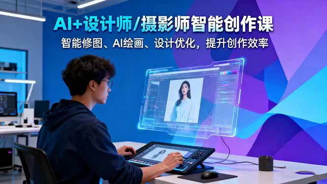 AI+设计师/摄影师智能创作课:智能修图、AI绘画、设计优化,提升创作效率-卓别林资源社